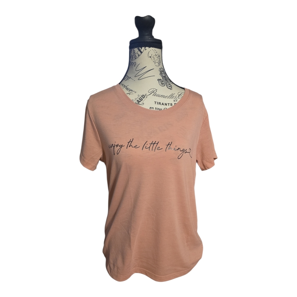 SHEIN Pink Graphic Tee - Enjoy the Little Things
